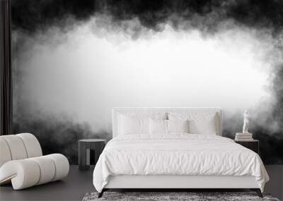 Black clouds. Clouds with transparent background of black color. Halloween overlay, realistic smoke fog overlay. Backgrounds with cloud textures with transparencies Wall mural