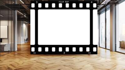 Filmstrip. Retro film strip frame on transparent background. Video film strip roll. Tape photo film strip frame, video film strip roll. PNG image Wall mural