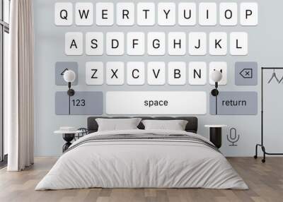 Vector modern keyboard of smartphone. Keyboard for smartphone in gray. Vector EPS 10 Wall mural