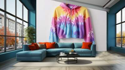 Cropped hoodie mockup zip-up hoodie mockup template Wall mural