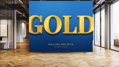 Gold font style, luxury text effect vector illustration Wall mural