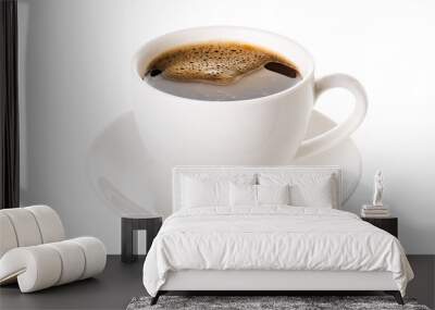 Black coffee in cup isolated on white background. Wall mural