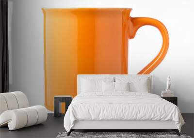 Orange coffee cup isolated on white background. Wall mural