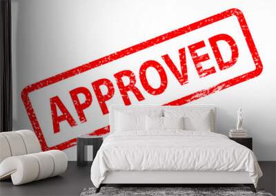 approved stamp on white background. approved stamp sign. Wall mural