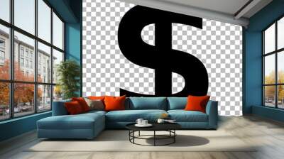 dollar sign isolated on transparent background. dollar icon for your web site design, logo, app, UI. flat style. dollar symbol. us dollar sign. Wall mural