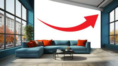 red arrow icon on white background. flat style. arrow icon for your web site design, logo, app, UI. arrow indicated the direction symbol. curved arrow sign. Wall mural