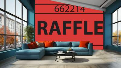 red raffle ticket icon. raffle sign. raffle ticket symbol. flat style. Wall mural