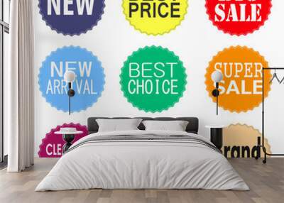 Sale promo labels and stickers collection Wall mural