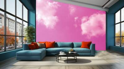 pink white soft cloud background in pastel with gradient tool Wall mural