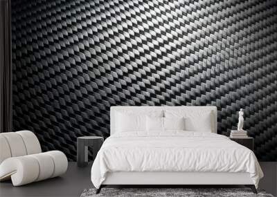 Abstract Geometric Pattern of Interlocking Diamond Shapes with a Dark Gray Background and Subtle Light Reflection Wall mural