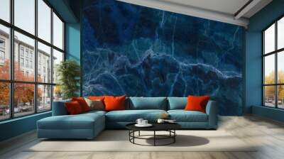 blue dark marble texture for background Wall mural