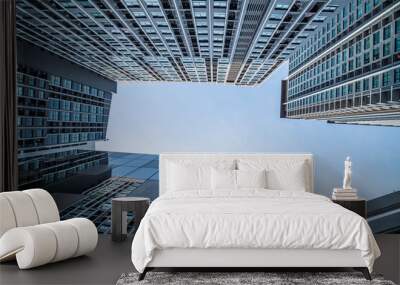 Modern skyscrapers in the business district, business office buildings.
 Wall mural