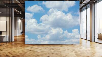 white clouds on blue sky Wall mural