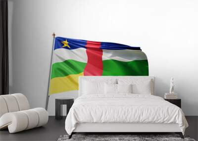 Flag of republic of central africa on a transparent background, png, flag on a flag pole waving in the wind, african country, national symbol of  central african republic, picture of a flag Wall mural