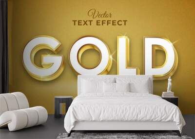 Editable 3d text effect -  Luxury gold word style concept Wall mural