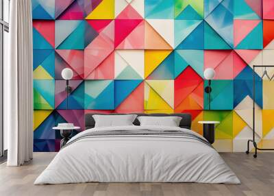 Colourful background from geometric shapes Wall mural