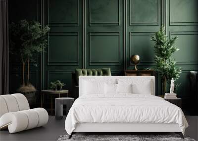 Interior with sage and pine green colors Wall mural