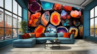 Rare and exotic gemstones and minerals Wall mural