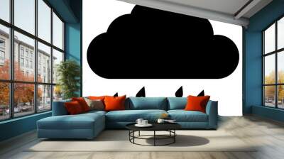 cloud with rain icon Wall mural