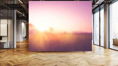 meadows at sunrise blur background Wall mural