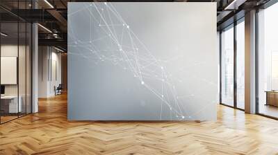 A futuristic background featuring a mesh of polygons connected by lines and dots evokes a sense of advanced technology and cyber connections Wall mural