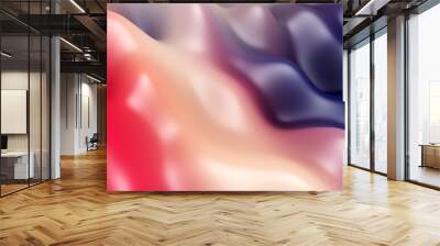 Sleek colored surface with a plastic effect 3d rendering. Abstract motion texture. Generative art background design Wall mural