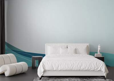 Background with wave lines and on a gray background with blue wavy lines Wall mural