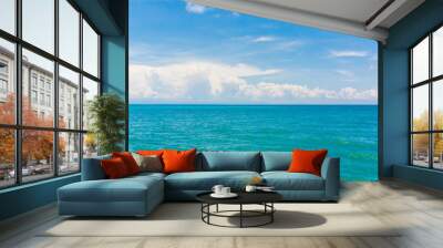 Blue sky with cloud in sea background Wall mural