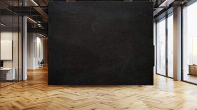 Genuine real black leather background Wall mural