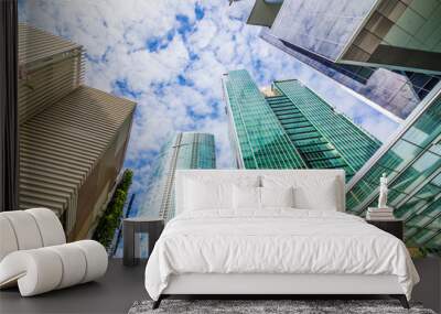 Modern business skyscrapers high-rise buildings to the sky Wall mural