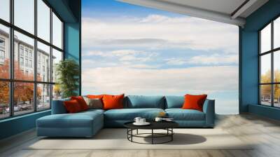 Morning blue sky with cloud sea scape Wall mural