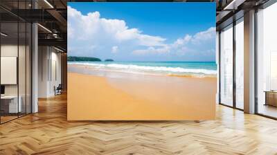 Sea wave on white sand beach summer vacation concept Wall mural