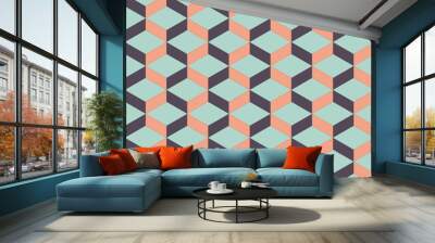 Abstract geometric isometric seamless pattern background Wall mural