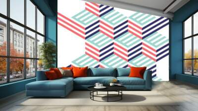 Abstract isometric geometric shape layout design template poster background Wall mural