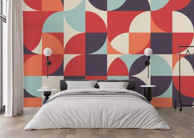 abstract retro vintage geometric shape pattern background Wall mural