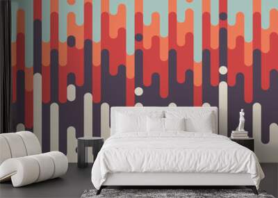 abstract retro vintage line pattern background Wall mural