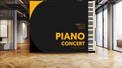 Music piano concert poster design template background vintage retro style Wall mural