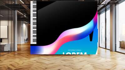 Music poster decorative with gradient piano design template background modern art style Wall mural