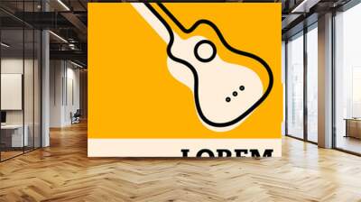 Music poster design template background decorative with guitar hand drawing outline Wall mural