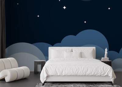 Night landscape flat design background Wall mural