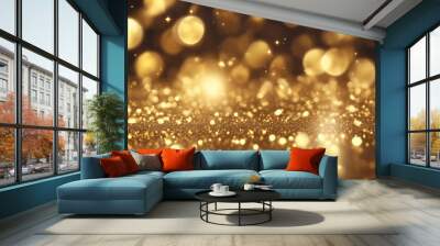 A Cascade of Golden Dreams: Capturing the Essence of Opulence in Every Sparkle Wall mural