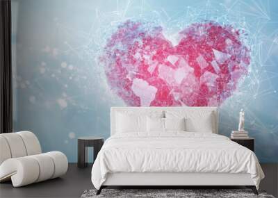 The Heart of Technology: A Digital Representation of Life's Essence Wall mural