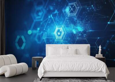 The Heart of Technology: A Digital Representation of Life's Essence Wall mural