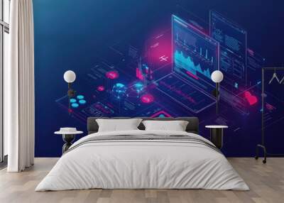 The Heart of Technology: A Digital Representation of Life's Essence Wall mural