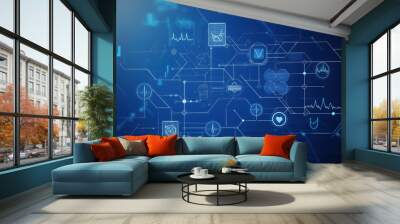 The Heart of Technology: A Digital Representation of Life's Essence Wall mural