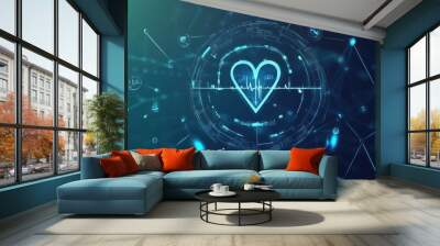 The Heart of Technology: A Digital Representation of Life's Essence Wall mural