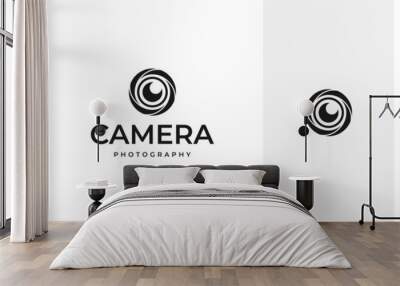 camera lens vector logo design Wall mural