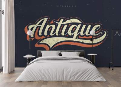 grunge vintage retro editable vector text effect alphabet font typography typeface Wall mural