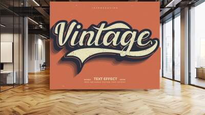 grunge vintage retro editable vector text effect alphabet font typography typeface Wall mural