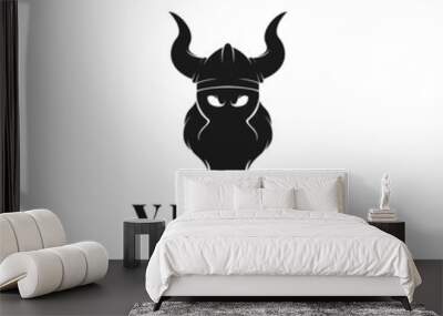 viking silhouette logo design vector Wall mural